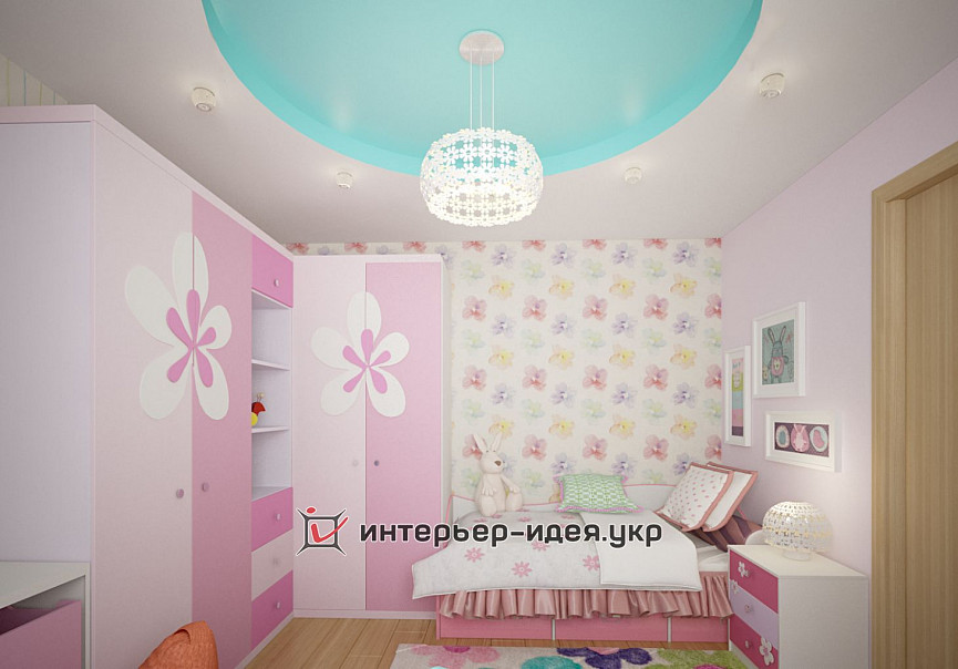 Дизайн дитячої для дівчинки в ніжних рожевих кольорах