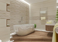 Дизайн сучасної ванної кімнати з овальною ванною і умивальником-чашою. Дизайн ВАННОЇ КІМНАТИ