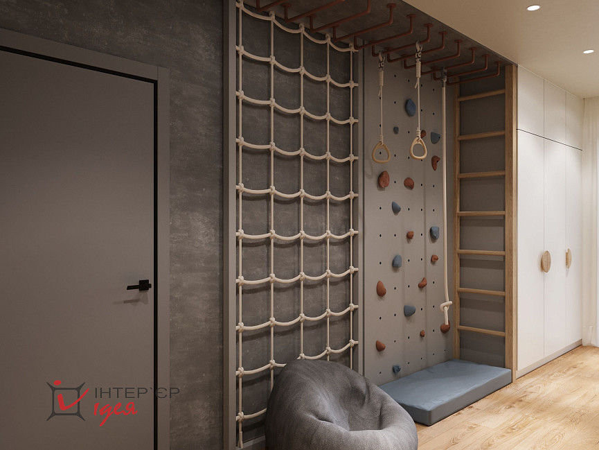 Стильна дитяча кімната для хлопчика, 17 м2