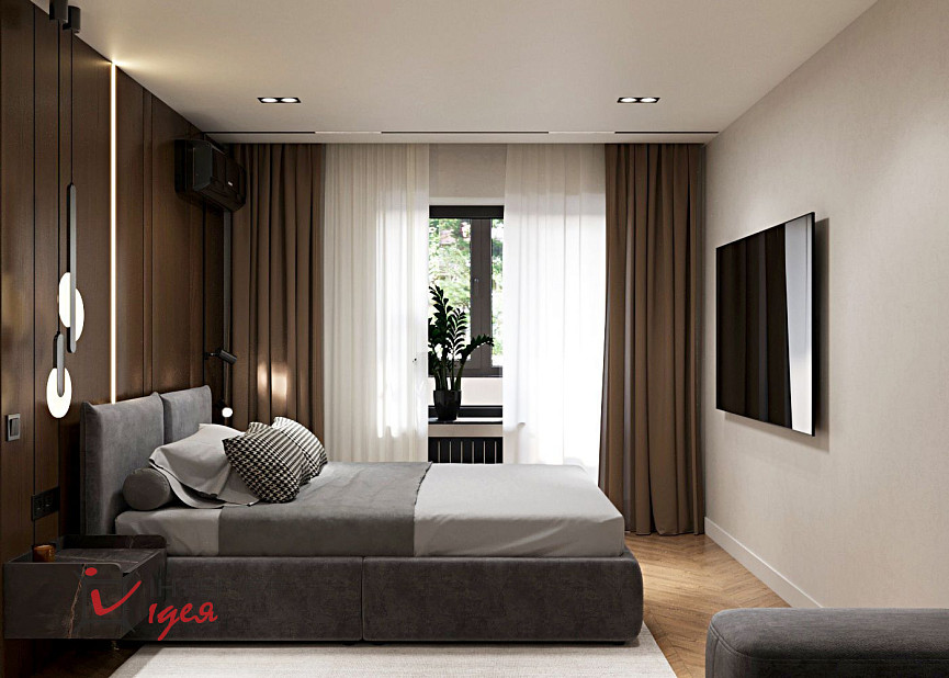 Спальня в стилі сучасний мінімалізм, 15 м²