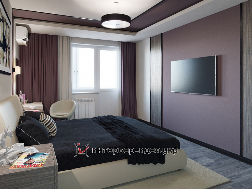 Дизайн спальні в кремово-кавовому кольорі