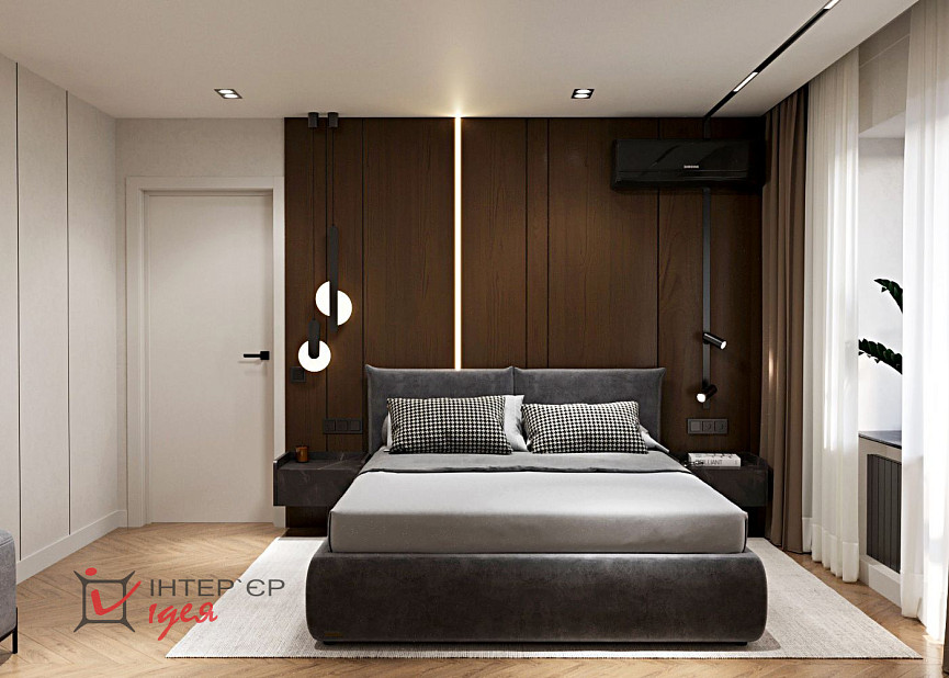 Спальня в стилі сучасний мінімалізм, 15 м²