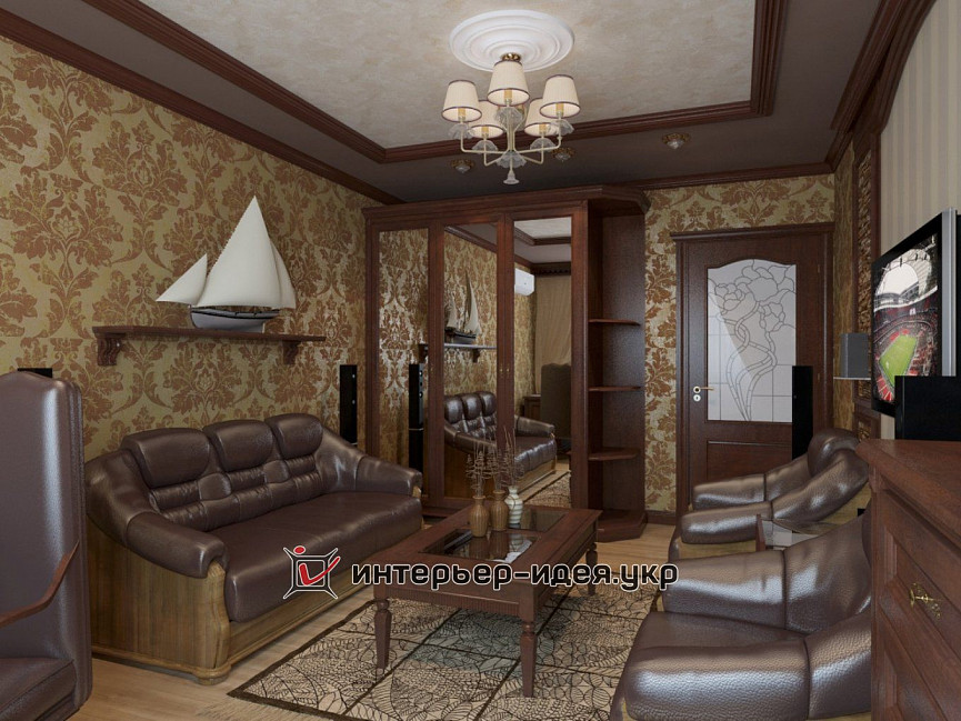 Дизайн інтер'єру кабінету в класичному стилі в квартирі