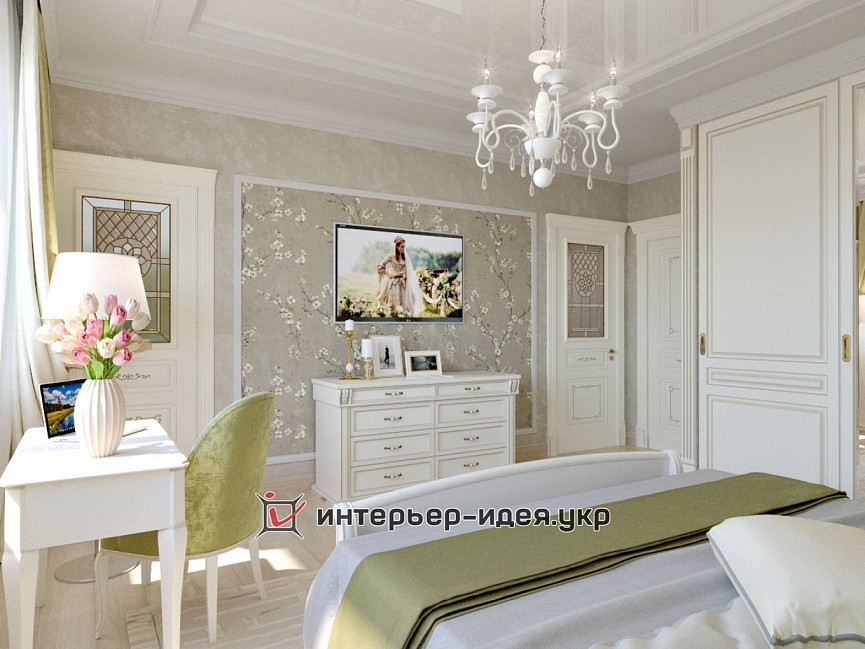 Дизайн спальні Срібло в класичному стилі