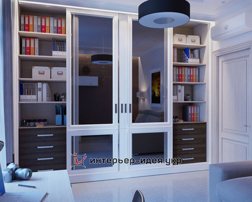 Дизайн лаконічного приватного кабінету-гостьової
