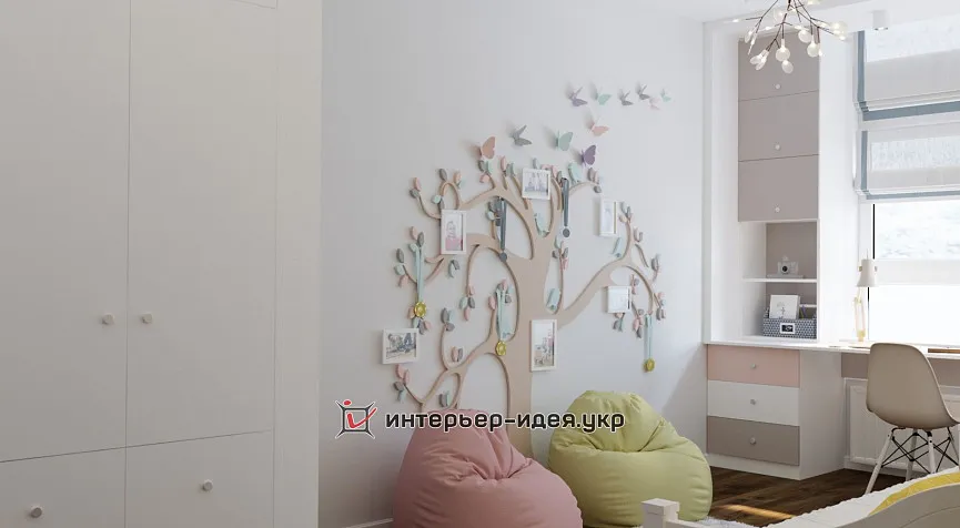 Ніжний і витончений дизайн дитячої для дівчинки