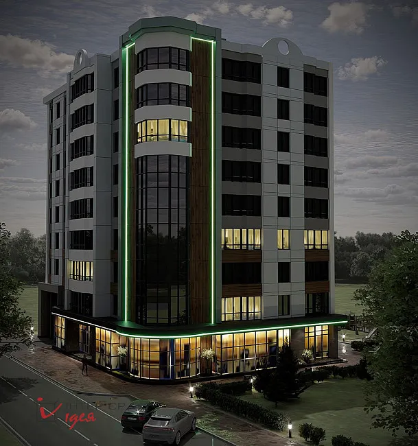 Дизайн фасаду багатоповерхівки в Черкасах, по вул. Шевченка, 184