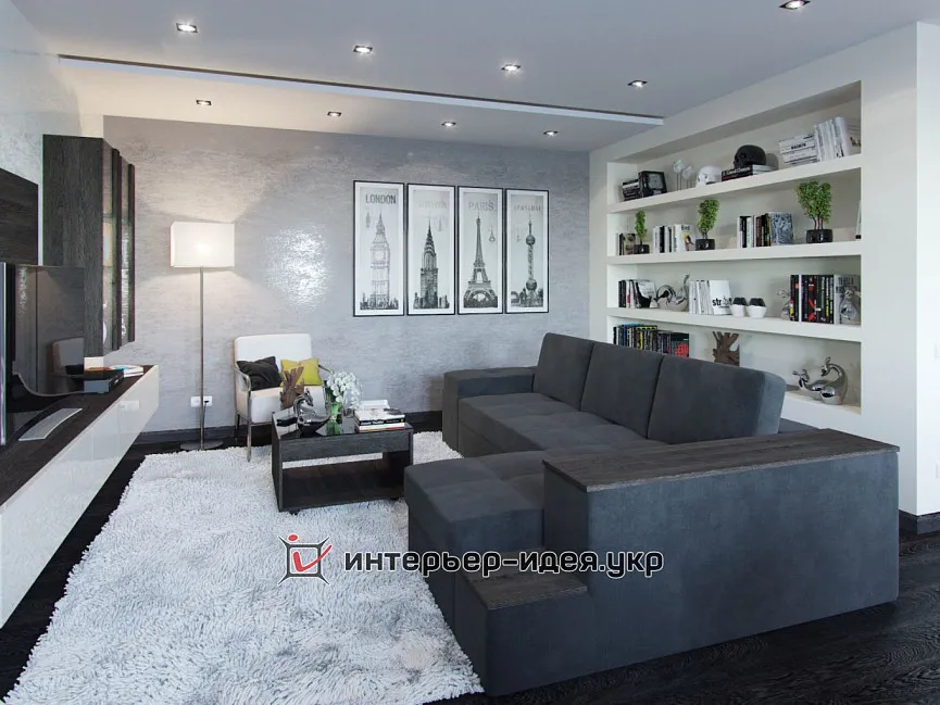 Стильний дизайн кухні-студії