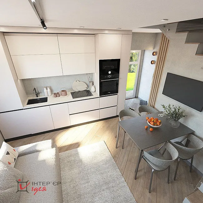 Кухня-студія 20 м² для молодої пари