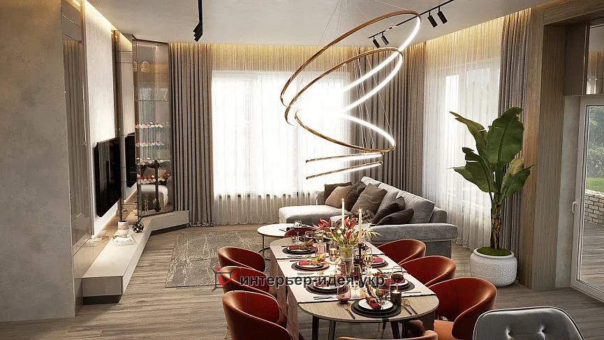 Вітальня та коридор житлового будинку в Запорізькій області