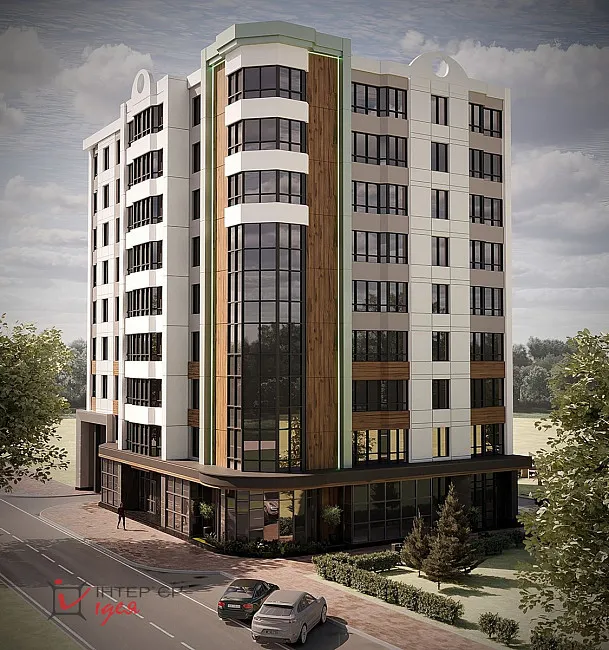 Дизайн фасаду багатоповерхівки в Черкасах, по вул. Шевченка, 184