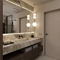 Санвузол в стилі сучасний мінімалізм, 13 м2. Дизайн ВАННОЇ КІМНАТИ