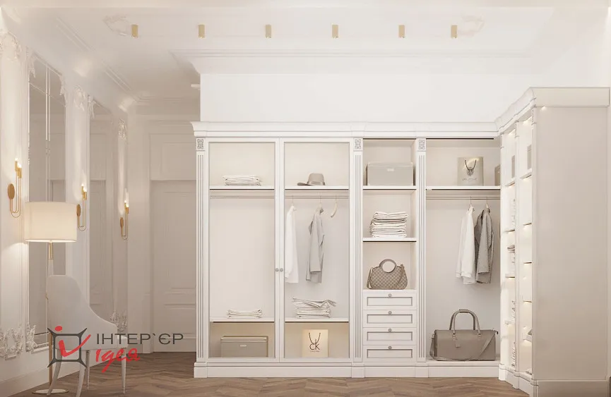 Мастер спальня з окремою гардеробною кімнатою