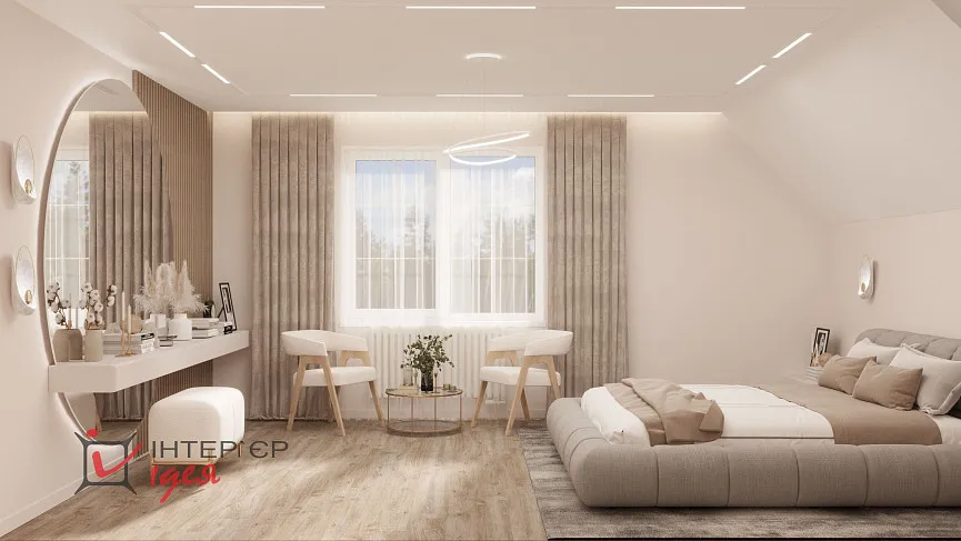 Сучасний мінімалізм в спальні 25 м.кв