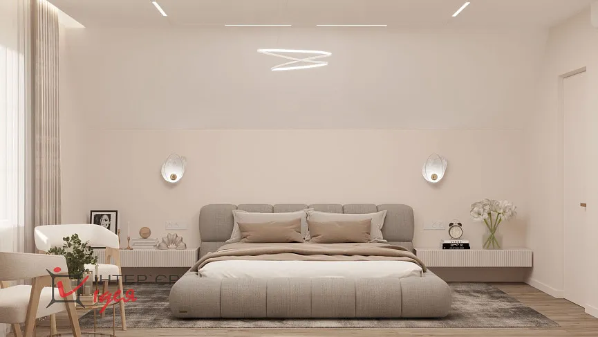 Сучасний мінімалізм в спальні 25 м.кв