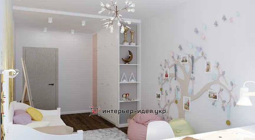 Ніжний і витончений дизайн дитячої для дівчинки