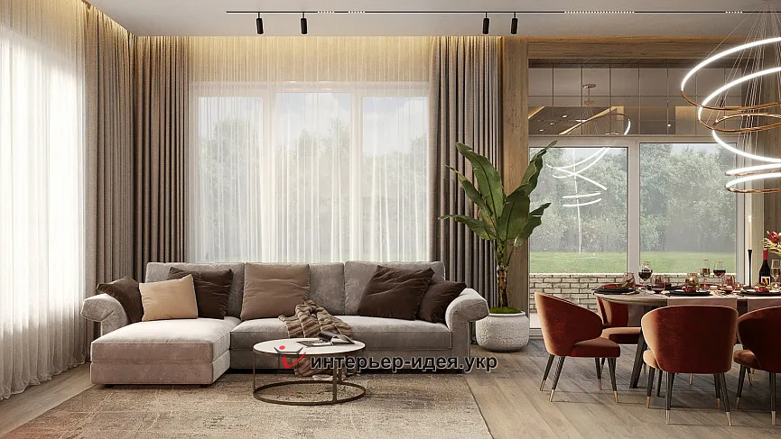 Вітальня та коридор житлового будинку в Запорізькій області