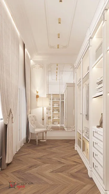 Мастер спальня з окремою гардеробною кімнатою