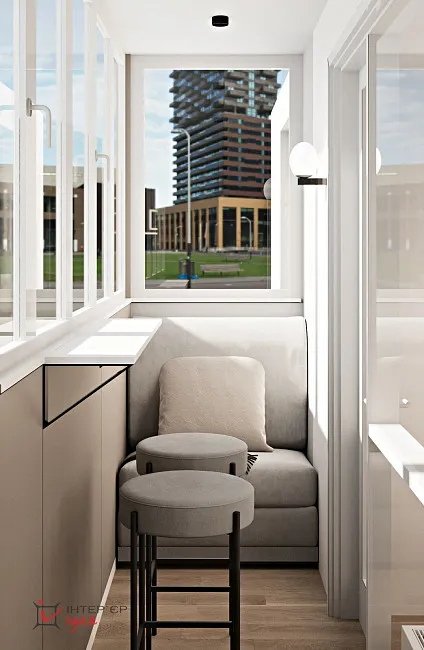 Мінімалістична спальня з робочим місцем в ЖК «Парковий квартал»