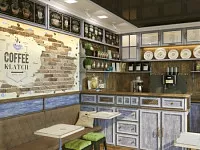 Кафе Coffee Clatch в центрі Черкас. Візуалізація проекту.. Дизайн РЕСТОРАНУ, КАФЕ