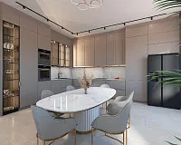 Кухня-вітальня в жилмасиві "Дайберг", м. Одеса. Дизайн КУХНІ-СТУДІЇ