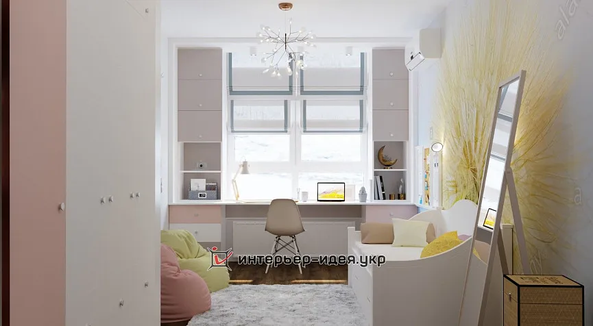 Ніжний і витончений дизайн дитячої для дівчинки