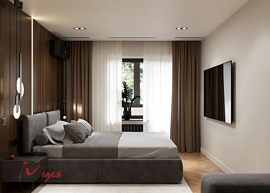 Спальня в стилі сучасний мінімалізм, 15 м²