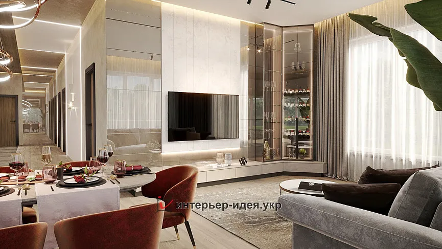 Вітальня та коридор житлового будинку в Запорізькій області