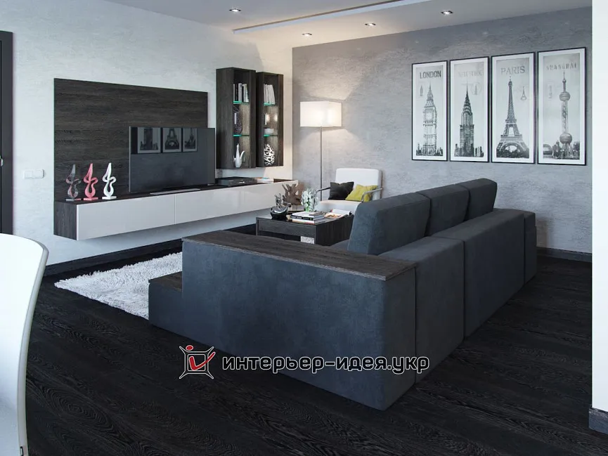 Стильний дизайн кухні-студії