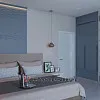 Дизайн спальні в асиметричному компонуванні