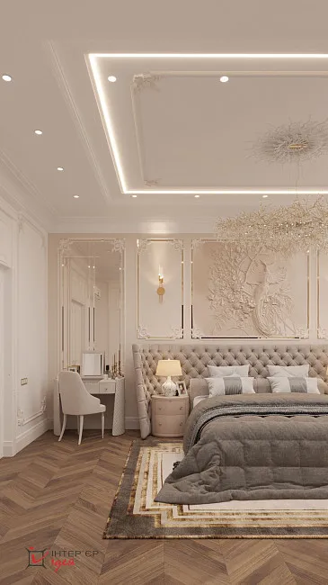 Мастер спальня з окремою гардеробною кімнатою