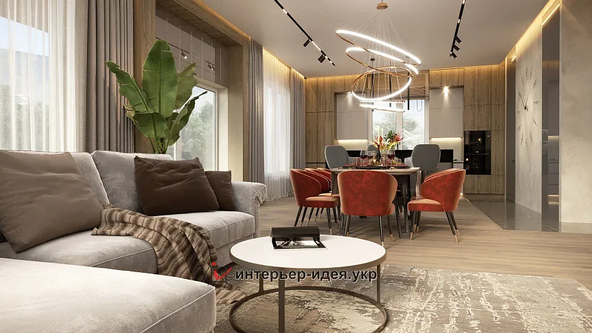 Вітальня та коридор житлового будинку в Запорізькій області